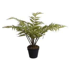 PLASTIC FERN IN POT 39CM GREEN