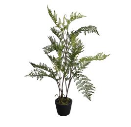 FERN IN CEMENT POT H 88 CM GREEN
