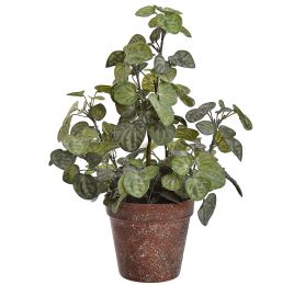 LEAVES BUSH IN POT 38CM GREEN