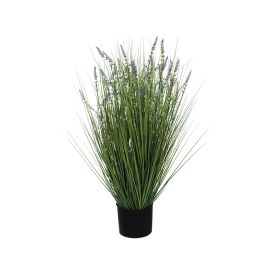 GRASS BUSH W/LAVENDER IN POT H 75CM LAVENDER