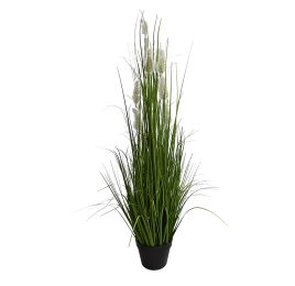 GRASS W/FOXTAIL IN POT H 114CM CREAM