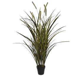 GRASS W/PLUM IN POT 104CM GREEN