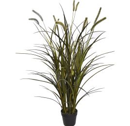 GRASS W/PLUM IN POT 120CM GREEN