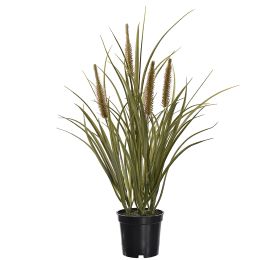GRASS W/PLUM IN POT 48CM GREEN