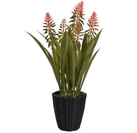 ALOE FLOWER IN POT 55CM ORANGE