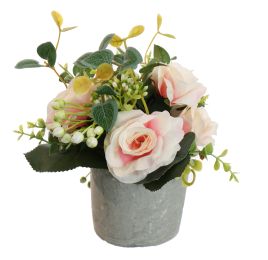 ROSE IN POT 17CM PINK