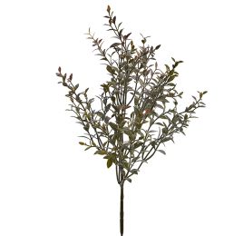 FLOCKED TEA LEAF BUSH PURPLE 43CM GREEN