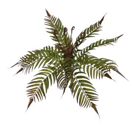 PLASTIC FERN D60 H40CM GREEN RED