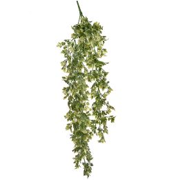 HANGING LEAVES BUSH 80CM WHITE GREEN