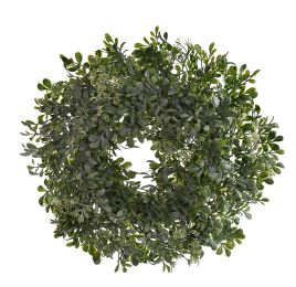 MIXED GREENERY WREATH 40CM GREEN