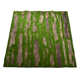 MOSS MAT W/BARK 100X100CM GREEN