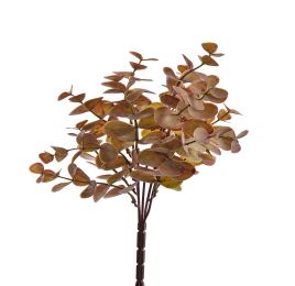 PLASTIC EUCALYPTUS BUSH X5 33CM BROWN