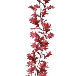 OAK LEAF GARLAND 180CM BURGUNDY