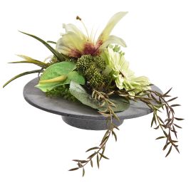 GERBERA LILY ON DISC POT 15CM GREEN
