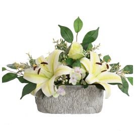ROSE LILY IN OVAL PLANTER 45X30CM GREEN
