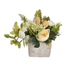 ORCHID RANUNCULUS HYDRANGEA IN POT 20X20CM CREAM GREEN