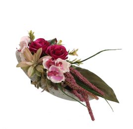 ROSE ORCHID ARR IN LEAF SHAPE 34X14X12CM PINK LAVENDER