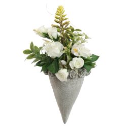 ROSE ARR IN HGANGING PLANTER 36X14X10CM CREAM