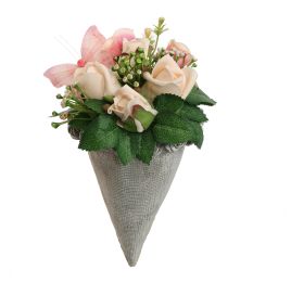 ROSE ARR IN HANGING PLANTER 27X10X17CM PEACH