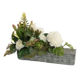 RANUNCULUS ARR IN RECTANGLE PLANTER 25X34X13CM CREAM