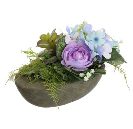 RANUNCULUS HYDRANGEA ARR 16X25X16CM BLUE