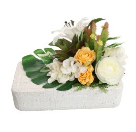 LILY RANUNCULUS ARR 17X15X25CM CREAM