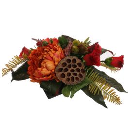ROSE MUM ARR IN PLASTIC SQUARE POT 45X18CM ORANGE