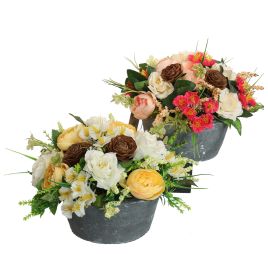 ROSE ARR IN ROUND POT D27X20CM ASSORTED