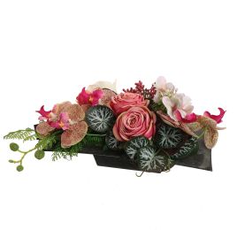 ORCHID ROSE ARR IN SQUARE PLANTER 35X15X15CM BEAUTY