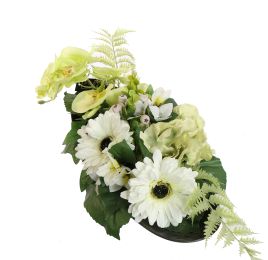 GERBERA ORCHID ARR IN OVAL PLANTER 55X24X15CM GREEN