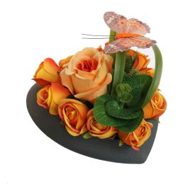 ROSE ARR IN HEART 17X15CM ORANGE