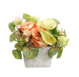 ROSE ORCHID ARR IN SQUARE PLANTER 20X25X25CM ORANGE