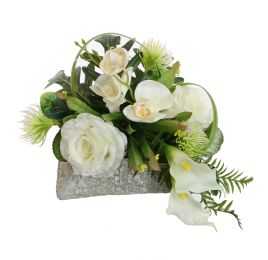 CALLA ORCHID ARR IN PILLOW PLANTER 20X30X18CM CREAM