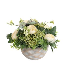 ROSE BERRY ARR IN ROUND POT D25X18CM CREAM