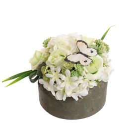 ROSE HYDRANGEA ARR IN ROUND POT D20X15CM GREEN