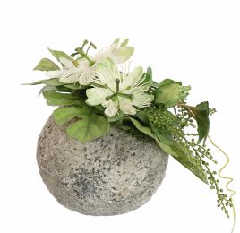 PASSIFLORA IN CEMENT BALL D20X20CM GREEN