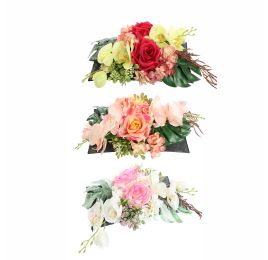 ORCHID ROSE ARR IN PLASTIC SQUARE PLANTER 40X15X15CM ASSORTED