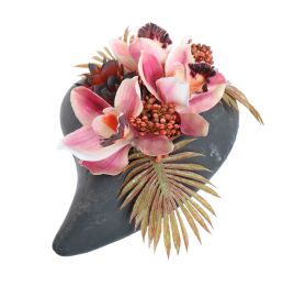 CYMBIDIUM IN HEART POT 21X17X12CM BEAUTY