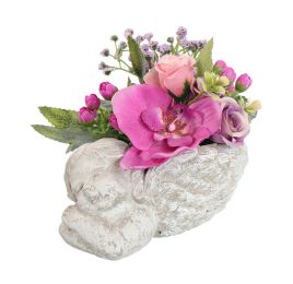 ROSE ORCHID ARR IN ANGEL PLANTER 20X15X16CM LAVENDER