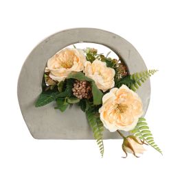 GARDEN ROSE ARR IN PURSE 24X15X20CM SALMON