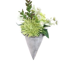 ROSE SPIDER GERBERA ARR IN HANGING PLANTER 18X11X34CM GREEN
