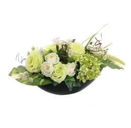 ROSE FLAT CACTUS ARR IN OVAL PLANTER 39X12X30CM GREEN