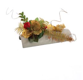 ROSE VANDA ARR IN HALF PIPE PLANTER 30X12X18CM YELLOW