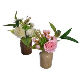 ROSE MIX IN VASE 30CM ASSORTED