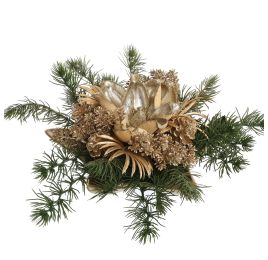 MAGNOLIA IN STAR PLATE 40X16CM GOLD