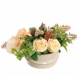 ROSE ORCHID ARR IN ROUND POT 40X20X17CM SALMON