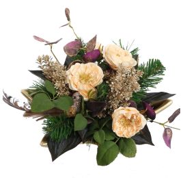 ROSE MINI FLOWER ARR IN STAR PLATE 30X16CM VIOLET