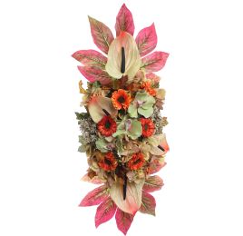 ANTHURIUM GERBERA ORCHID ARR 80X23X35CM ORANGE GREEN
