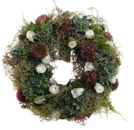 ROSE ALLIUM ARR IN WREATH D42X13CM GREEN
