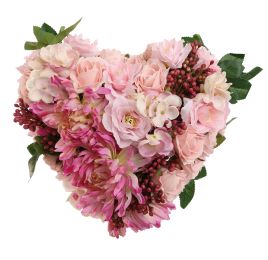 ROSE ARR ON HEARTH 28X13CM LAVENDER